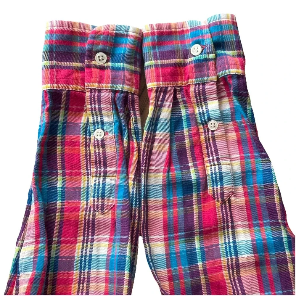 Ralph Lauren Shirt Colorful Pink‎ Plaid Pony Button Up Soft LS Boys Youth Sz 12